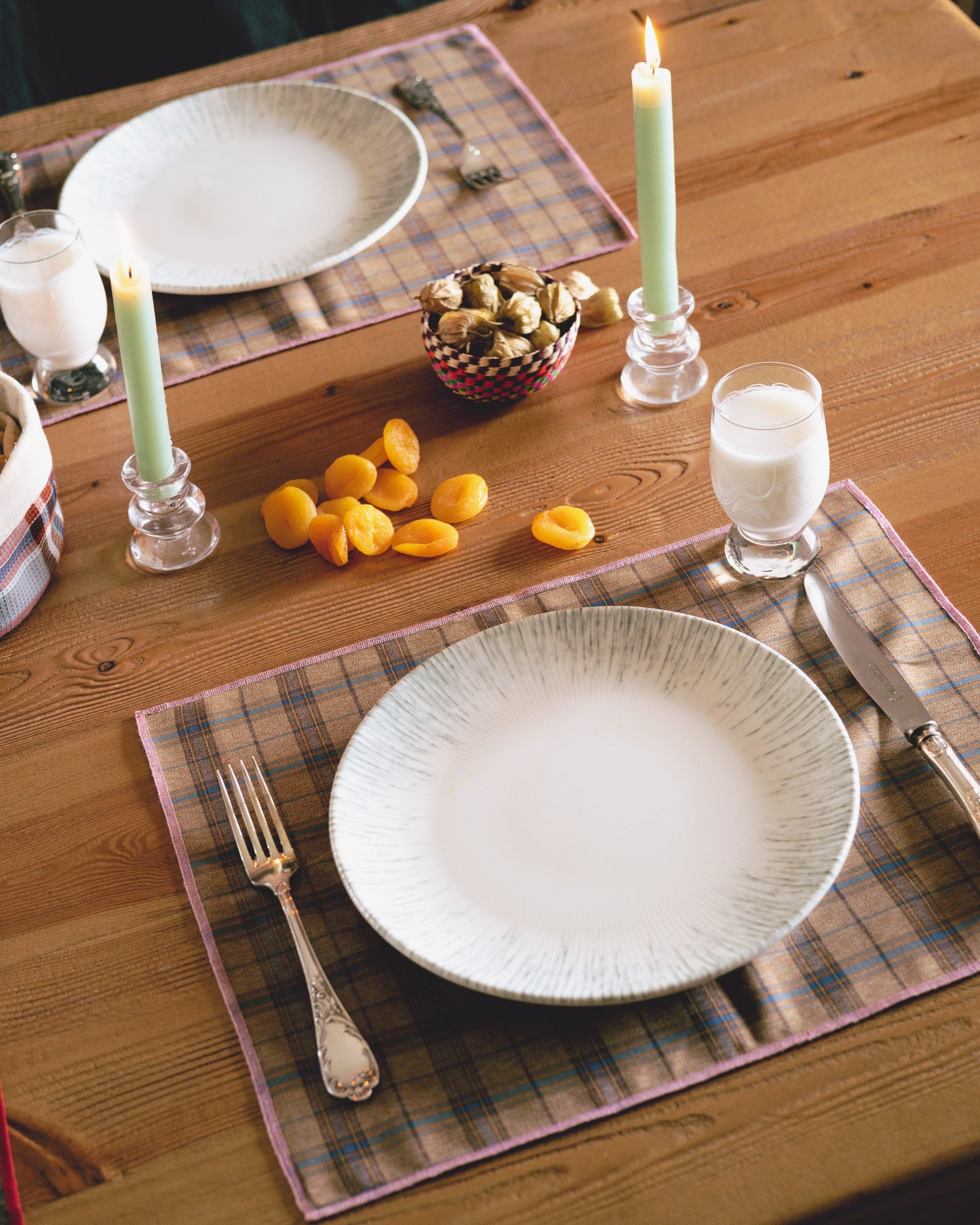 The Badla Placemat [In Caramel & Pink Stitch]