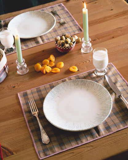 The Badla Placemat [In Caramel & Pink Stitch]
