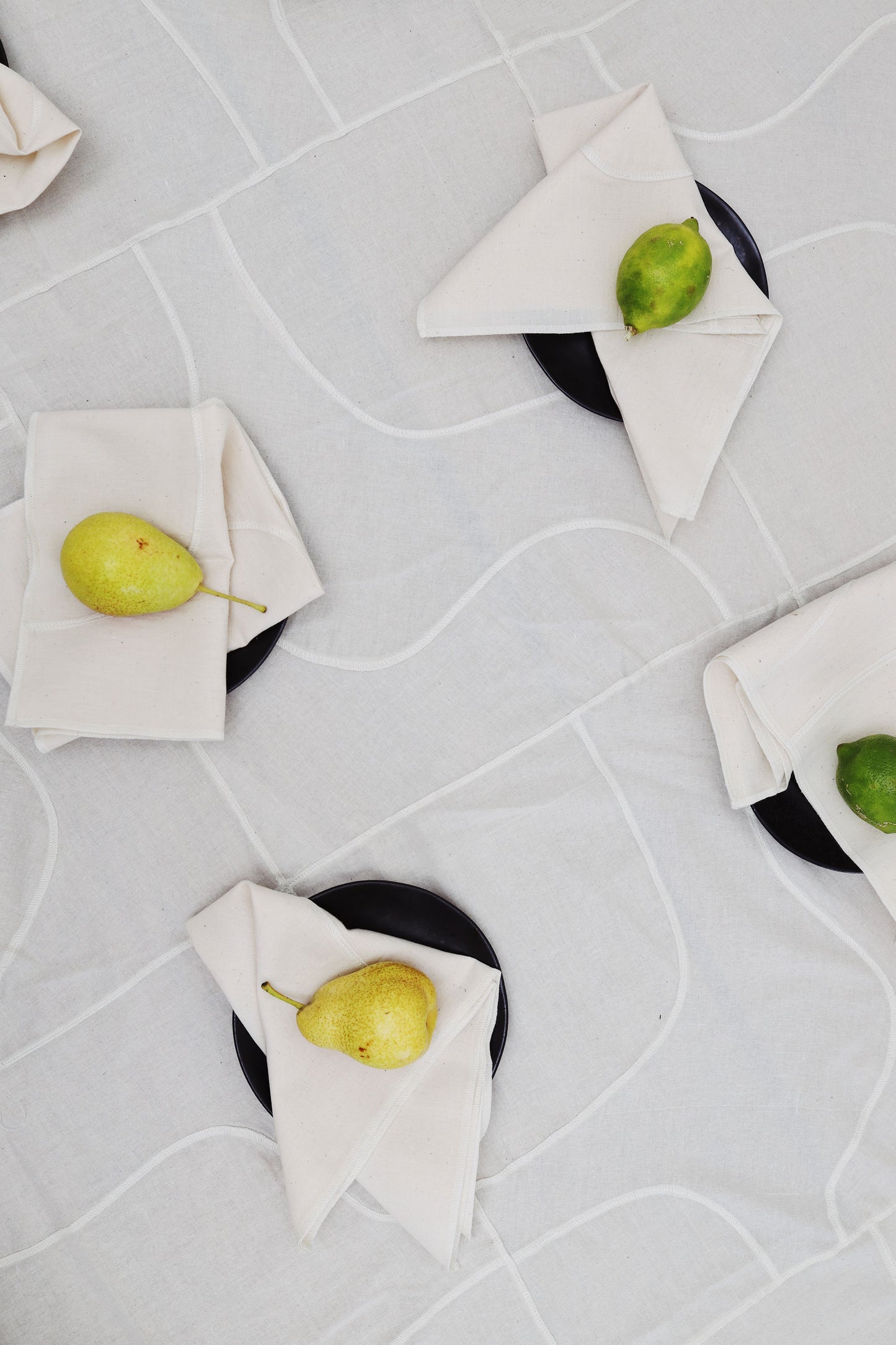 Butter Napkin in Cream Stitch